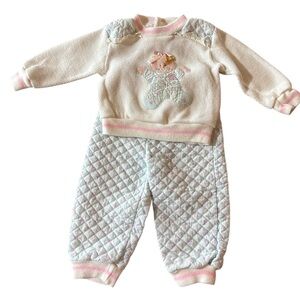 Vintage Honors Baby Quilted Two Piece Set - Pastel Baby Doll Patchwork - 18M